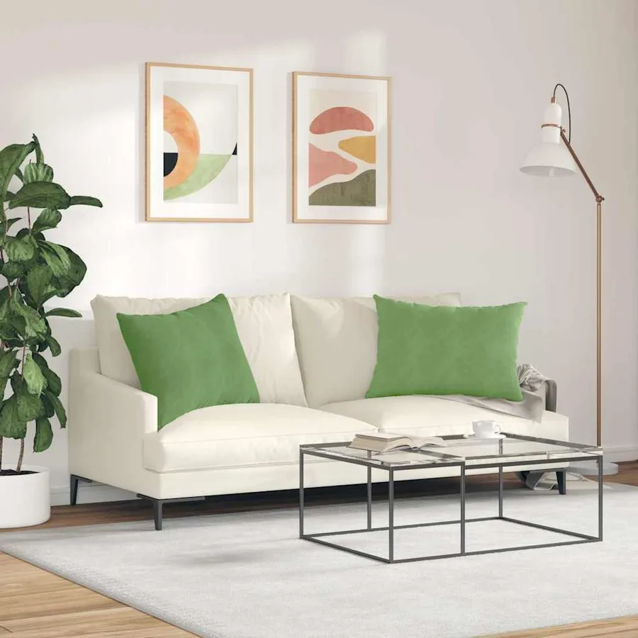 Coussins de canapé 2 pcs Vert clair 70 x 50 cm - 4