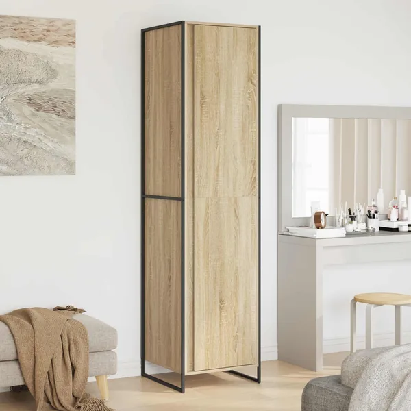 Garde-robe avec porte Sonoma 50 x 50 x 200 cm Bois d'ingénierie