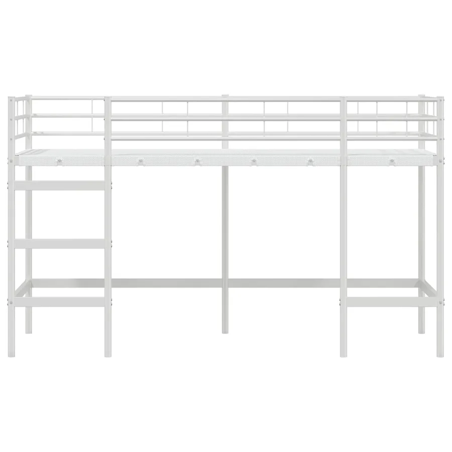 Lit mezzanine pour enfants Uni Blanc 75 x 190 cm Acier - 5