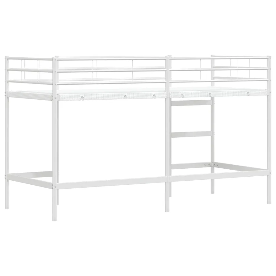 Lit mezzanine pour enfants Uni Blanc 75 x 190 cm Acier - 7