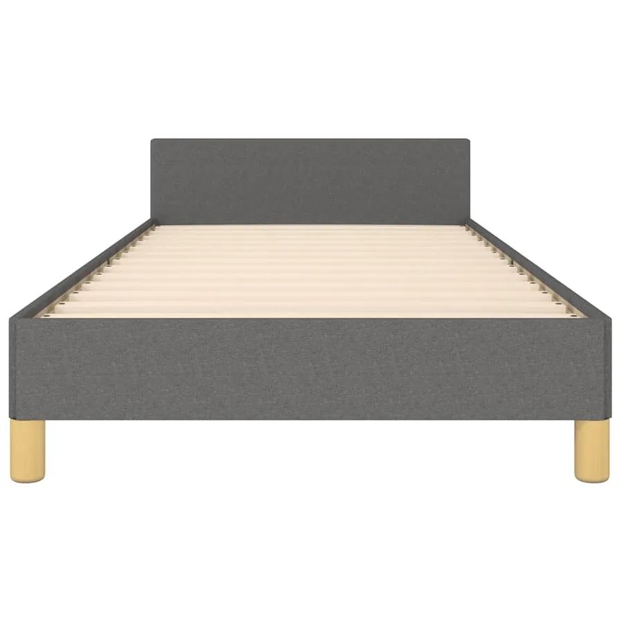 Cadre de lit sans matelas gris foncé 90x200 cm tissu - 5