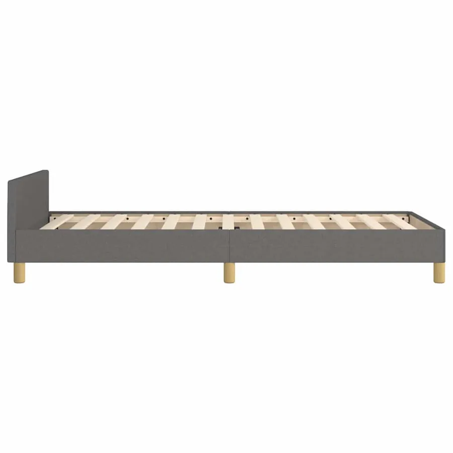 Cadre de lit sans matelas gris foncé 90x200 cm tissu - 6