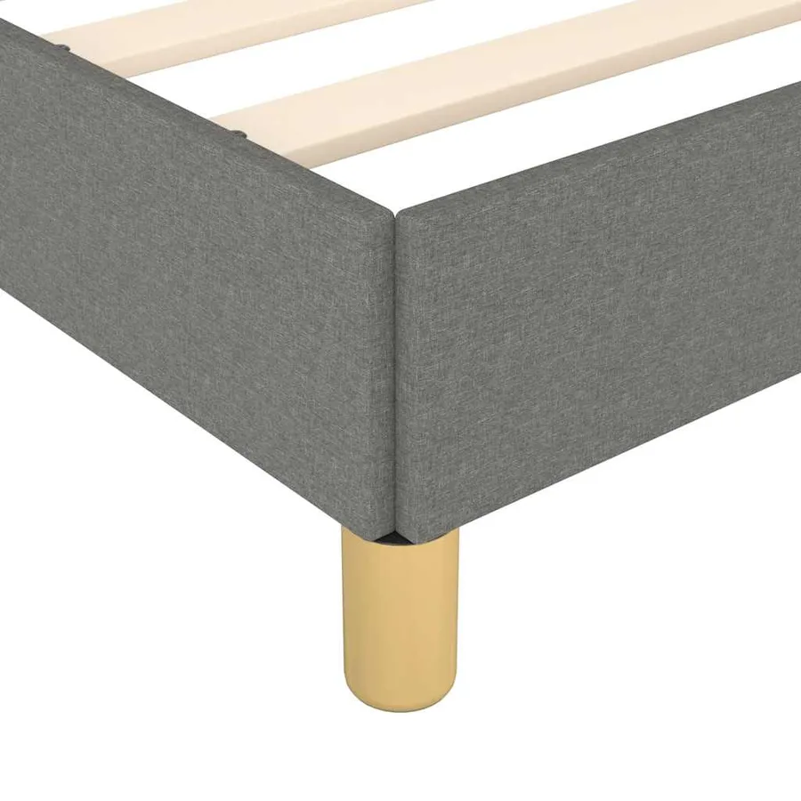 Cadre de lit sans matelas gris foncé 90x200 cm tissu - 7