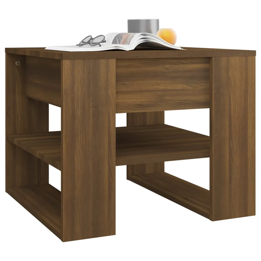 Table basse Chêne marron 55,5x55x45 cm Bois d'ingénierie - 6