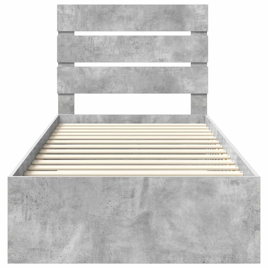 Cadre de lit Gris béton 100 x 200 cm Bois d'ingénierie - 7