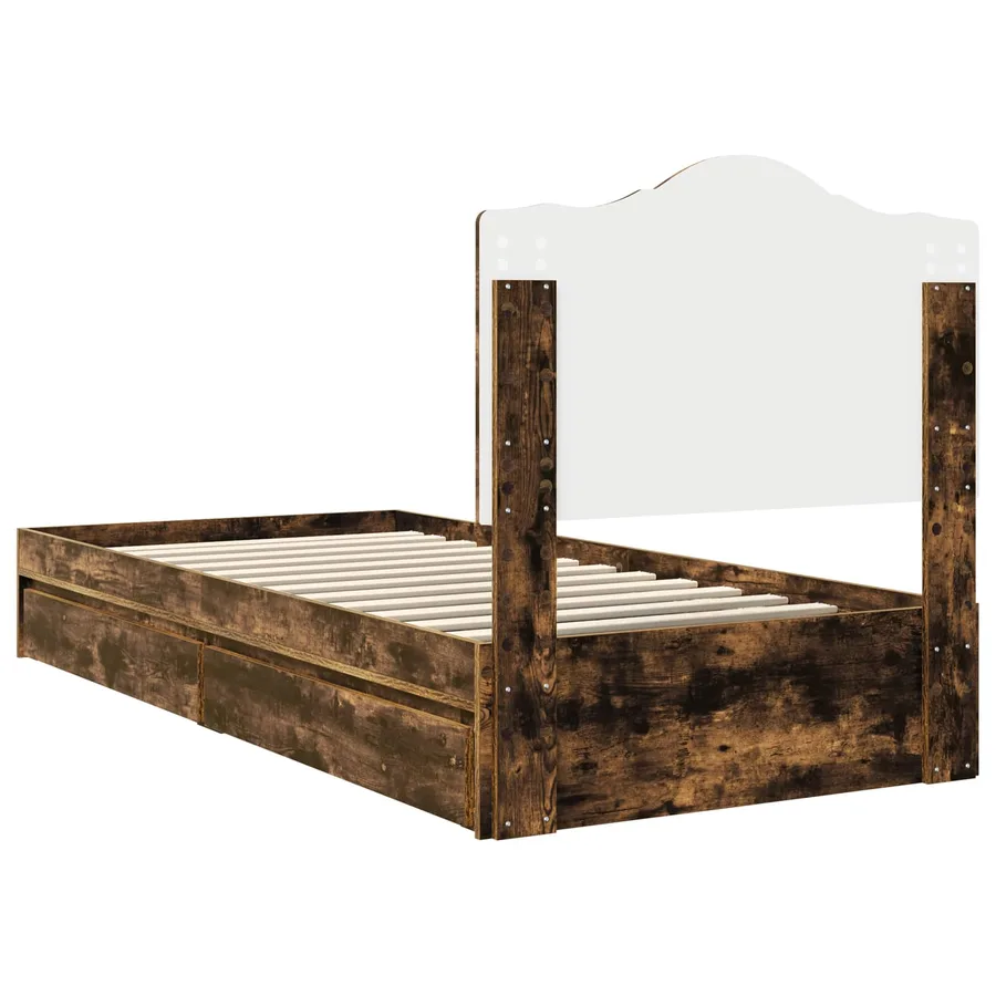 Lit de Rangement Chêne fumé 70 x 190 cm Bois d'ingénierie - 10