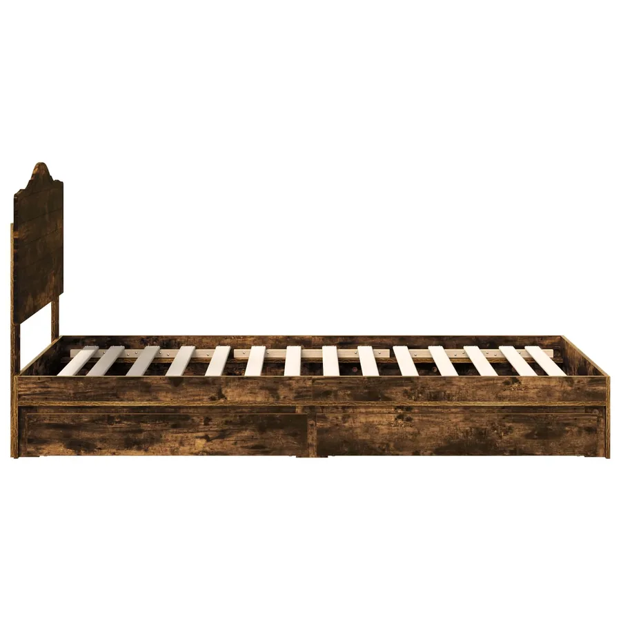 Lit de Rangement Chêne fumé 70 x 190 cm Bois d'ingénierie - 9