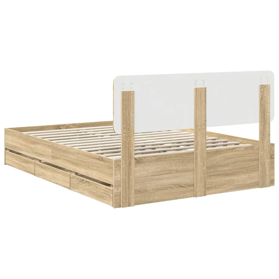 Cadre de lit Chêne Sonoma 140 x 200 cm Bois d’ingénierie - 10
