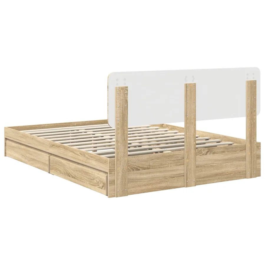 Lit de Rangement Chêne Sonoma 140 x 200 cm Bois d'ingénierie - 10