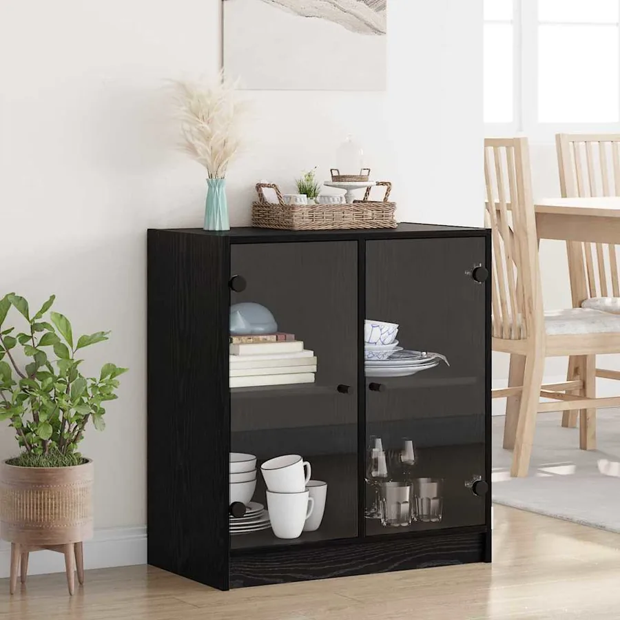 Meuble d'appoint Chêne noir 68 x 37 x 75,5 cm Bois d'ingénierie