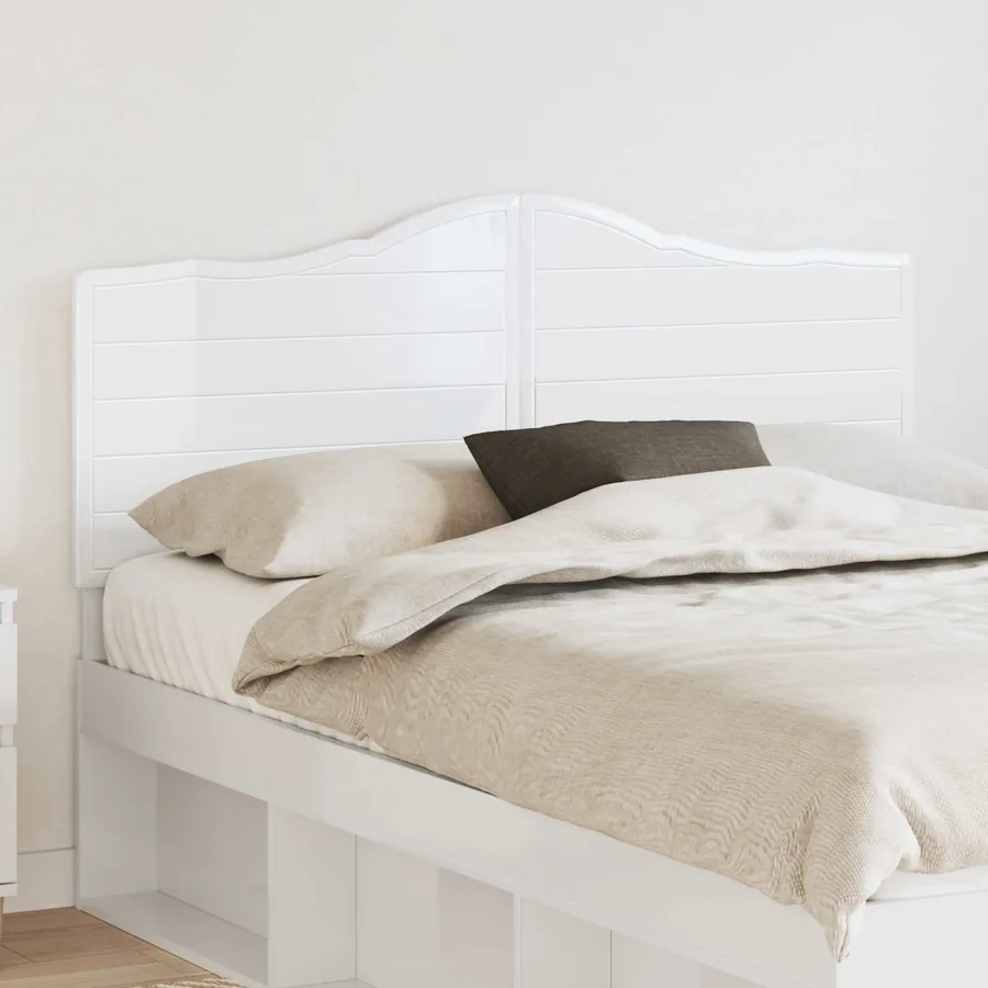 Tête de lit Blanc Brillant Bois d'ingénierie