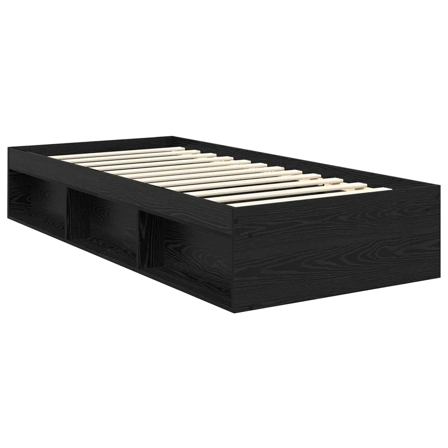 Cadre de lit Noir 100 x 200 cm Bois de pin massif - 5