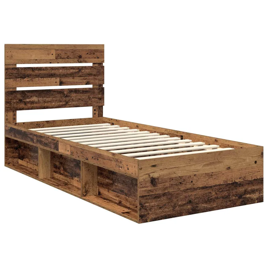 Cadre de lit Bois ancien 100 x 200 cm Bois de pin massif - 4