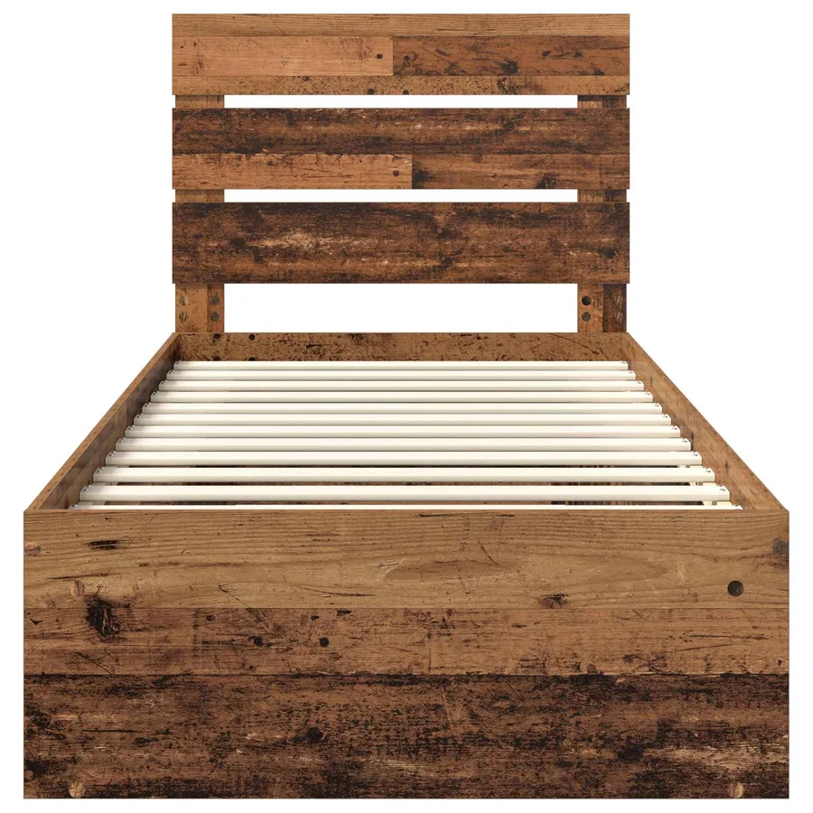 Cadre de lit Bois ancien 100 x 200 cm Bois de pin massif - 7