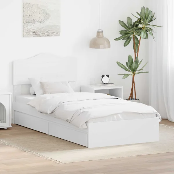 Lit de Rangement Blanc 90 x 200 cm Bois d'ingénierie
