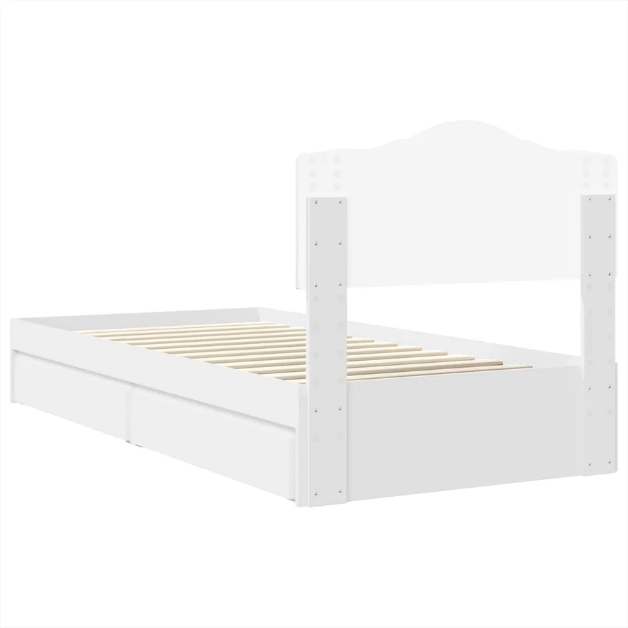 Lit de Rangement Blanc 90 x 200 cm Bois d'ingénierie - 8