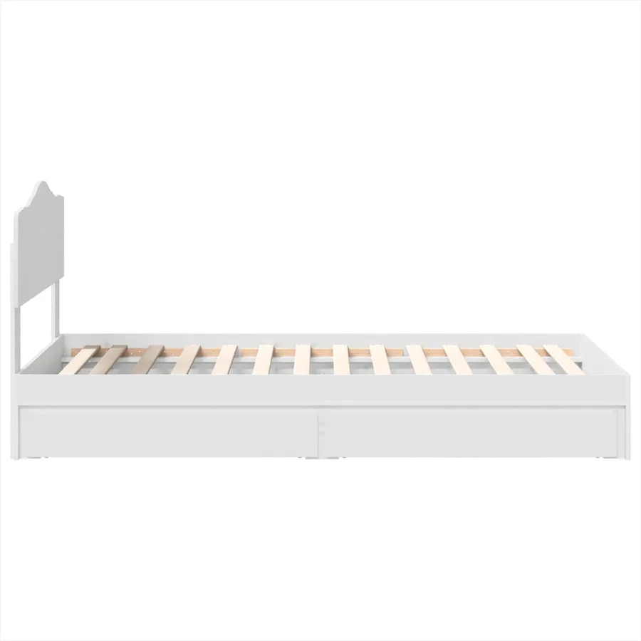 Lit de Rangement Blanc 90 x 200 cm Bois d'ingénierie - 9