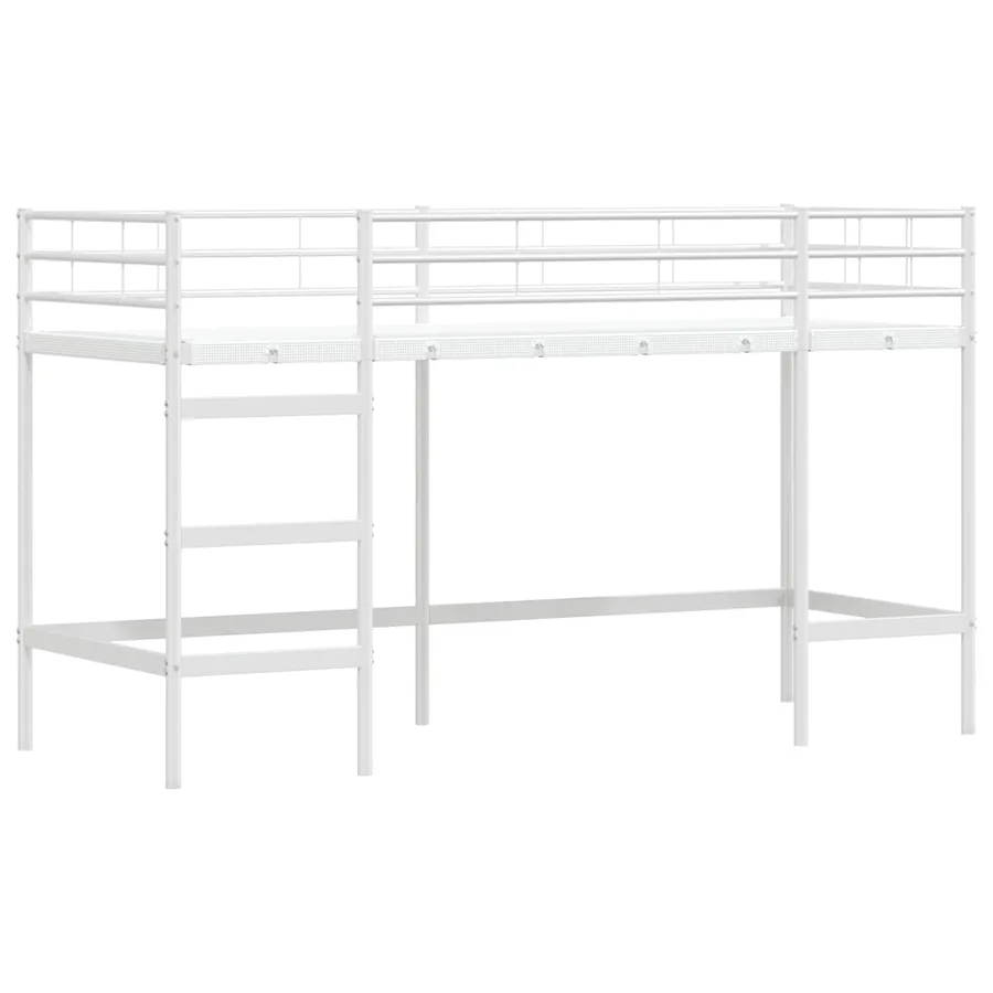 Lit mezzanine pour enfants Uni Blanc 100 x 190 cm Acier - 4