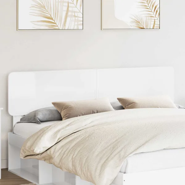 Tête de lit Blanc Brillant Bois d'ingénierie