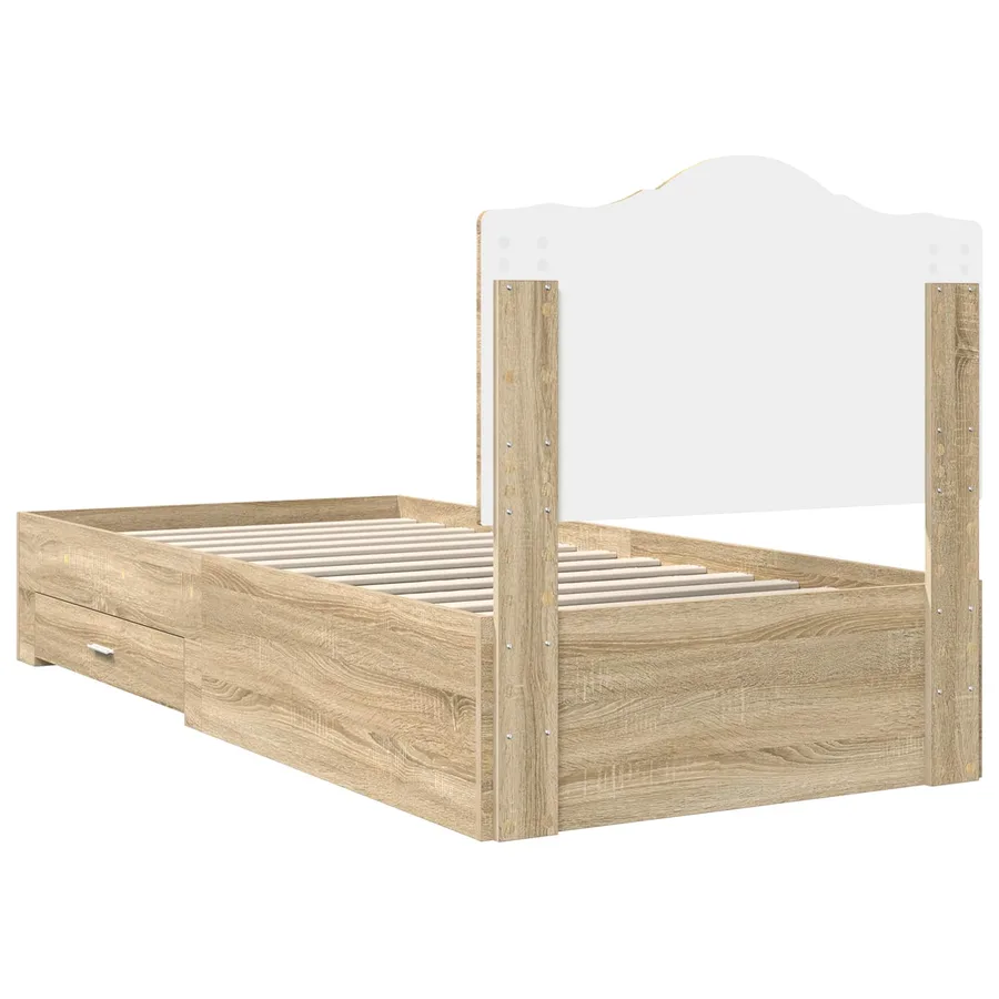 Cadre de lit Chêne Sonoma 70 x 190 cm Bois d'ingénierie - 9