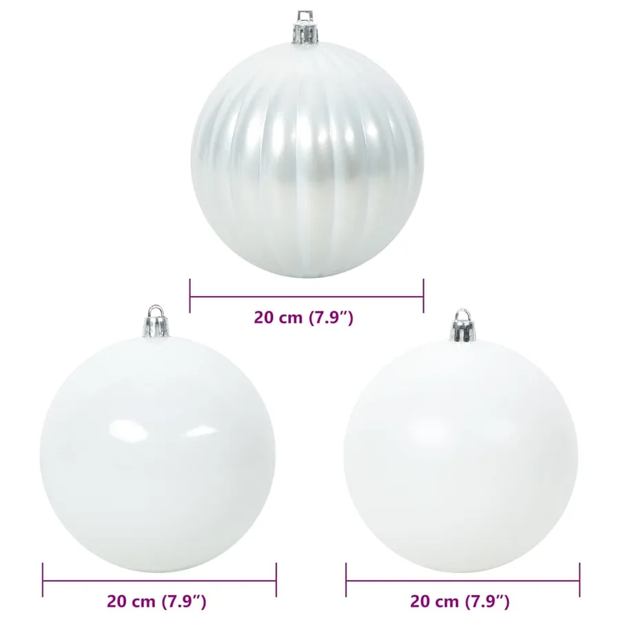 Set de Boules de Noël XXL 4 pcs Blanc Ø 20 cm Plastique LED - 5