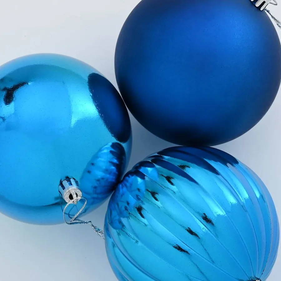 Ensemble de Boules de Noël XXL 3 pcs Bleu Ø 25 cm Plastique LED - 4