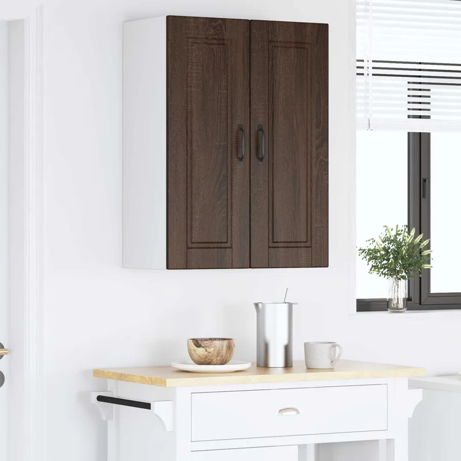 Meuble mural PORTO 2 pcs Chêne brun 30 x 31 x 80 cm - 4