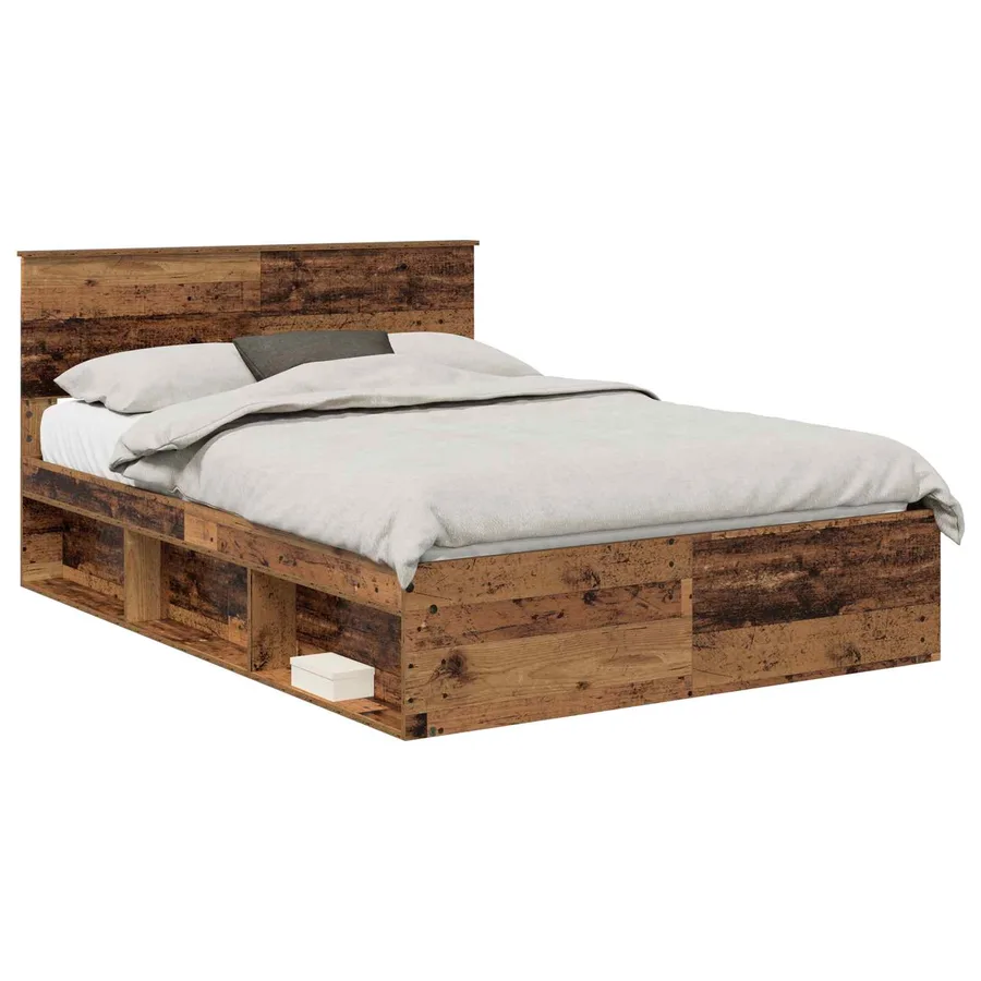 Cadre de lit Bois ancien 140 x 200 cm Pin massif - 2