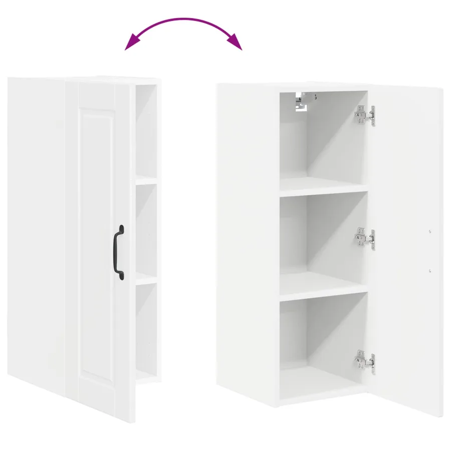 Meuble mural PORTO 2 pcs Blanc brillant 30 x 31 x 80 cm - 12