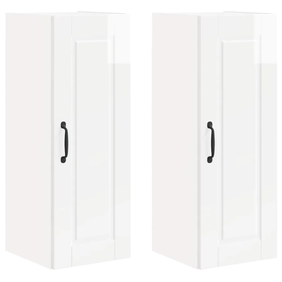 Meuble mural PORTO 2 pcs Blanc brillant 30 x 31 x 80 cm - 2