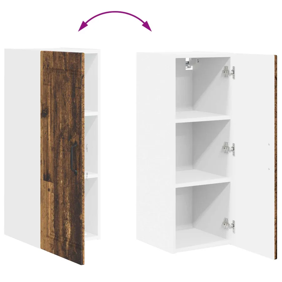 Meuble mural PORTO 2 pcs Bois ancien 30 x 31 x 80 cm - 12