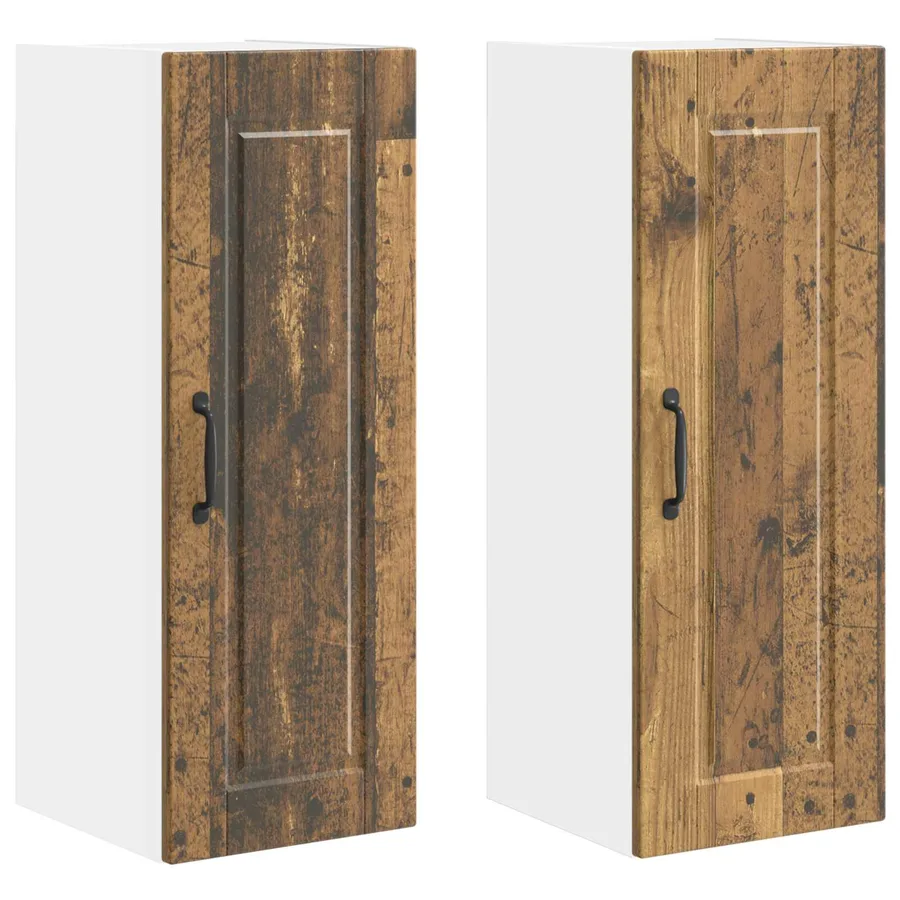 Meuble mural PORTO 2 pcs Bois ancien 30 x 31 x 80 cm - 2