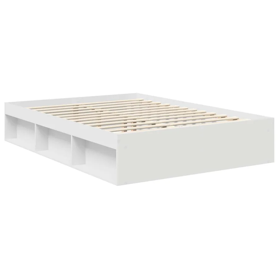 Cadre de lit Blanc 140 x 190 cm Bois de pin massif - 5