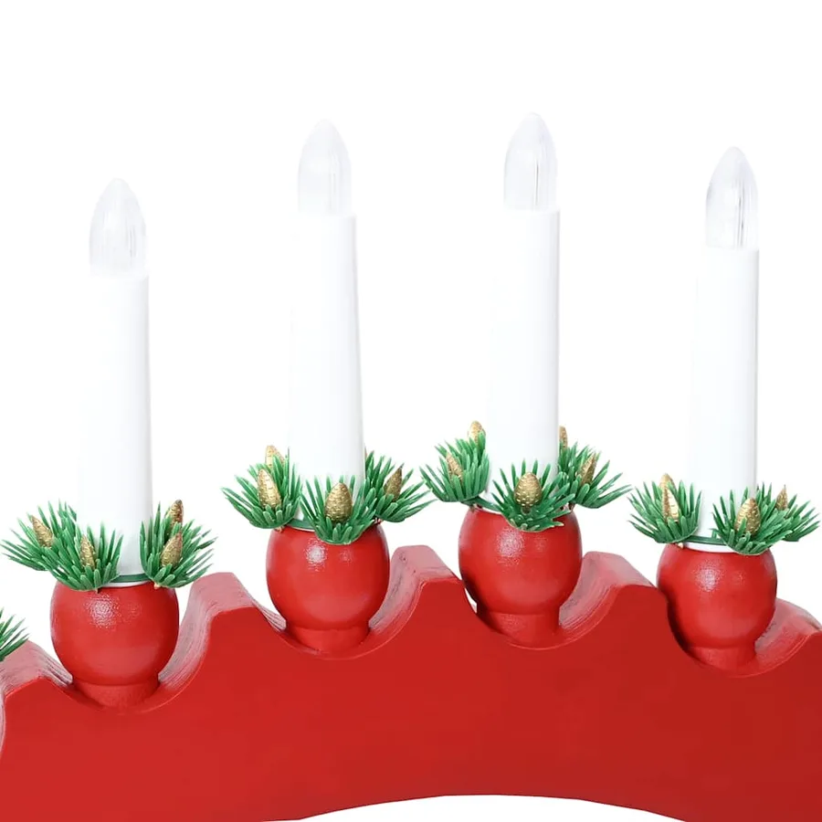 Arche de Bougies de Noël avec 10 Bougies LED 3 pcs Rouge - 10