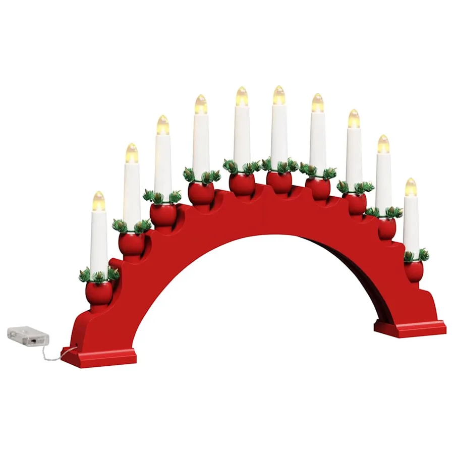 Arche de Bougies de Noël avec 10 Bougies LED 3 pcs Rouge - 4