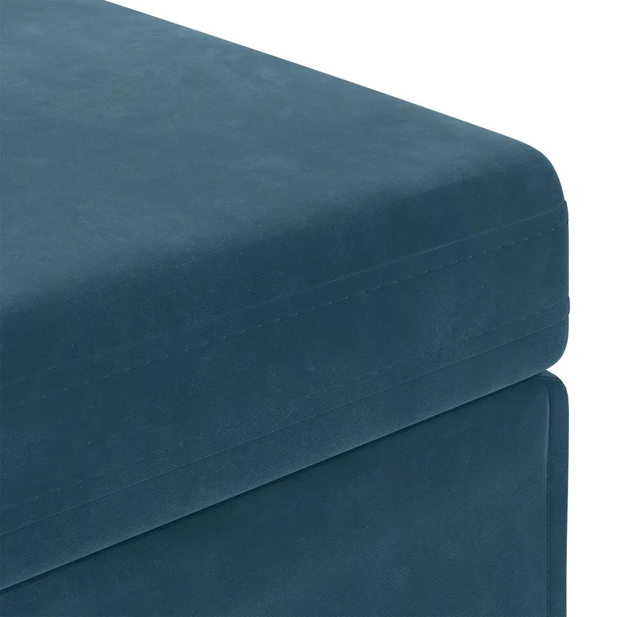 Tabouret Bleu 41 x 41 x 40 cm Velours et Bois Composite - 5