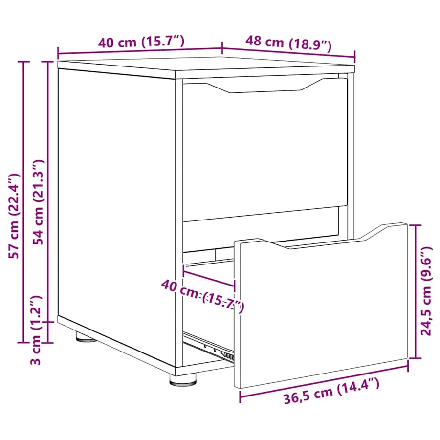 Armoire de rangement Chêne Sonoma 40 x 48 x 57 cm - 12