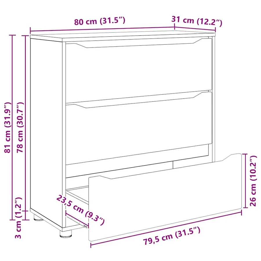 Armoire de rangement Gris Sonoma 80 x 31 x 81 cm - 15