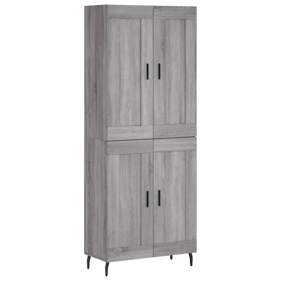 Buffet haut Sonoma gris 69,5x34x180 cm Bois d'ingénierie - 2
