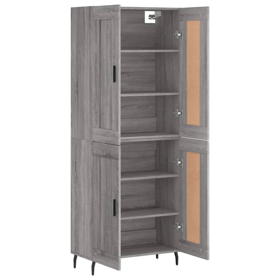 Buffet haut Sonoma gris 69,5x34x180 cm Bois d'ingénierie - 4