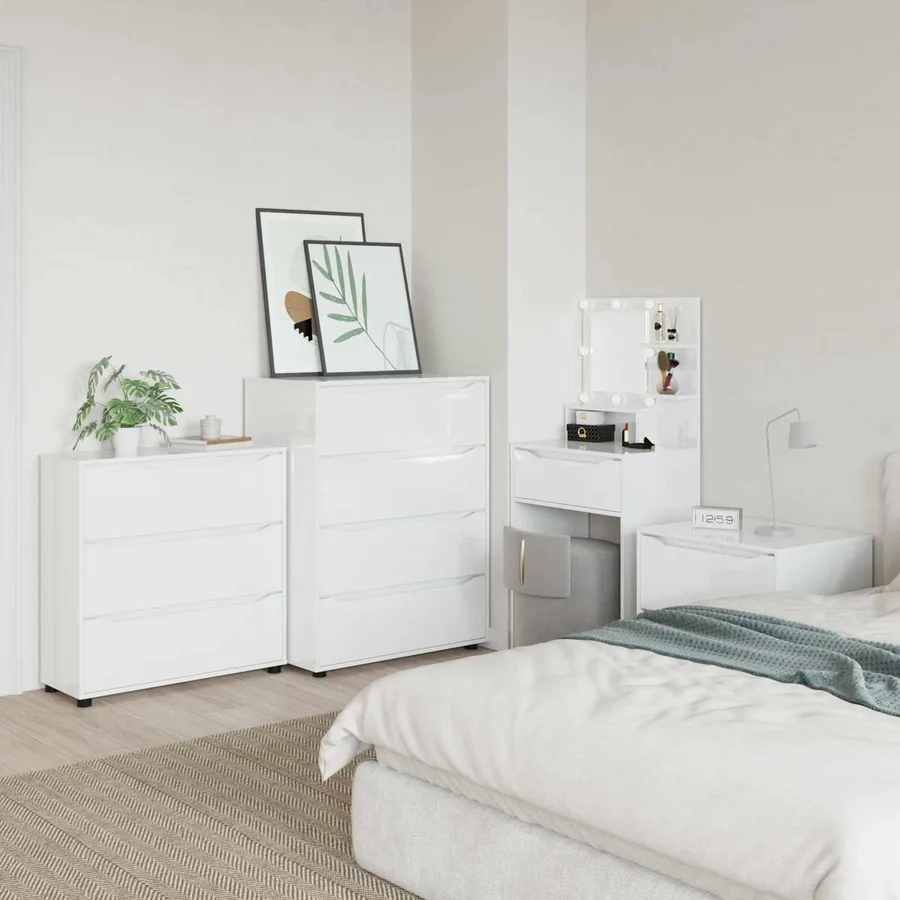 Armoire de rangement Blanc brillant 80 x 31 x 81 cm - 4