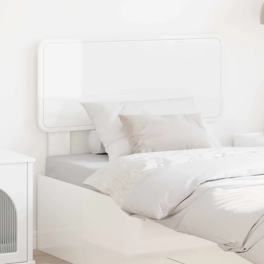Tête de lit Blanc Brillant Bois d'ingénierie