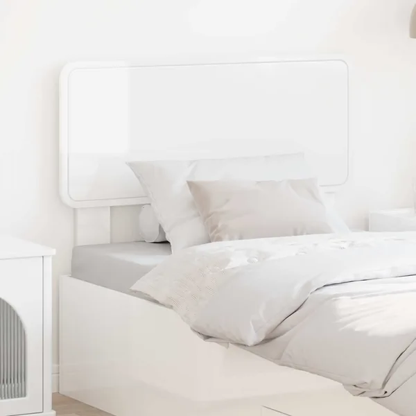 Tête de lit Blanc Brillant Bois d'ingénierie