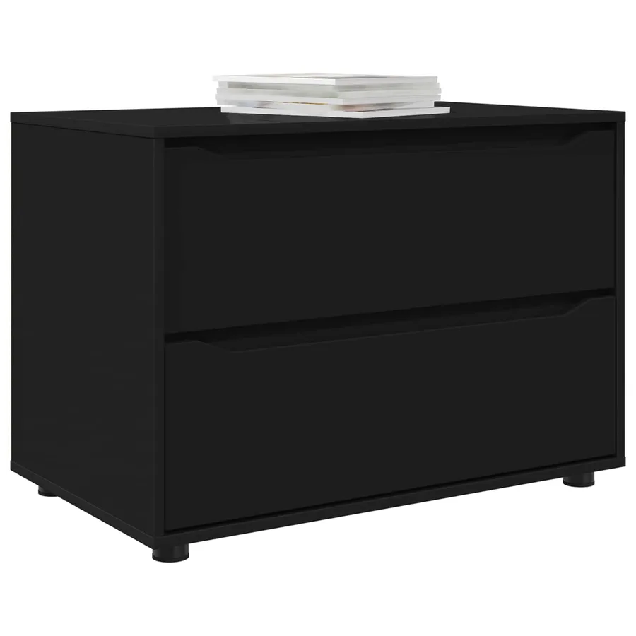Armoire de rangement Noir 80 x 48 x 57 cm Bois d'ingénierie - 3