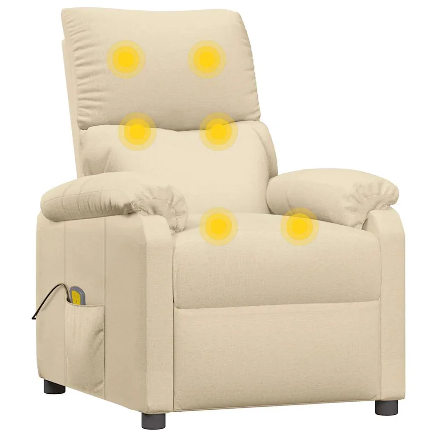 Fauteuil de massage Crème Tissu - 6