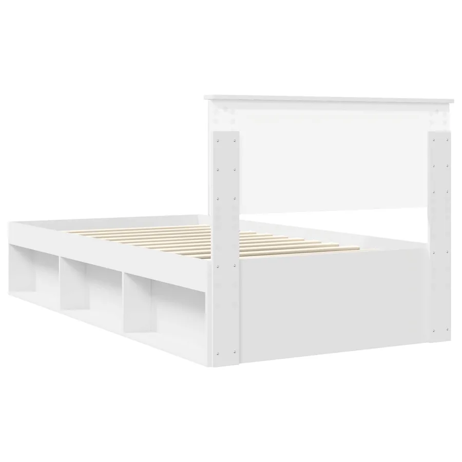 Cadre de lit avec tête de lit Blanc 100 x 200 cm Pin massif - 9