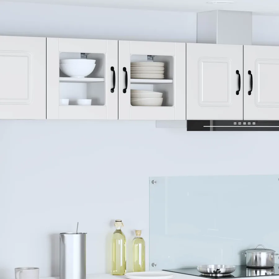 Cabinet en verre mural PORTO 2 pcs Blanc 40 x 31 x 40 cm