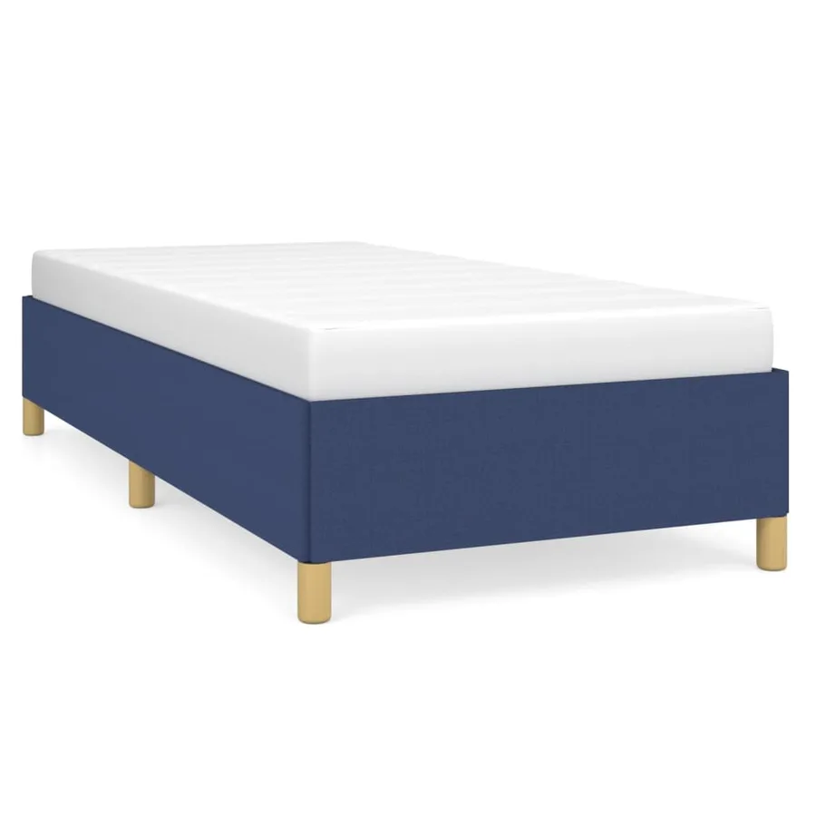 Cadre de lit sans matelas bleu 100x200 cm tissu - 2