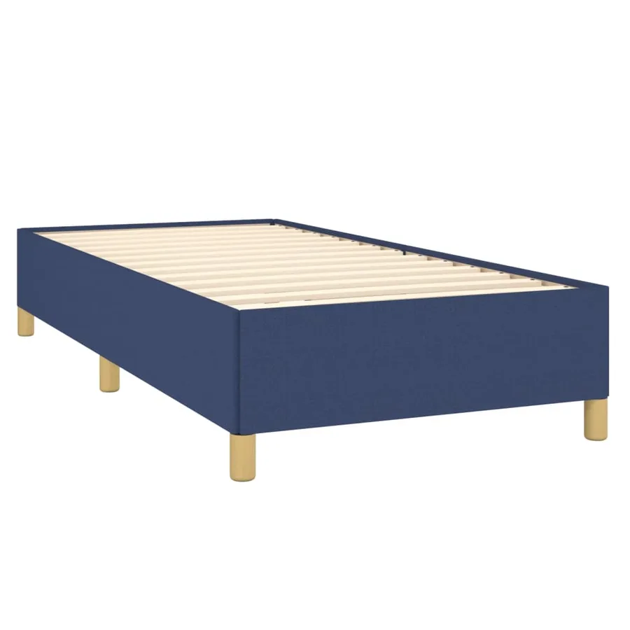 Cadre de lit sans matelas bleu 100x200 cm tissu - 4