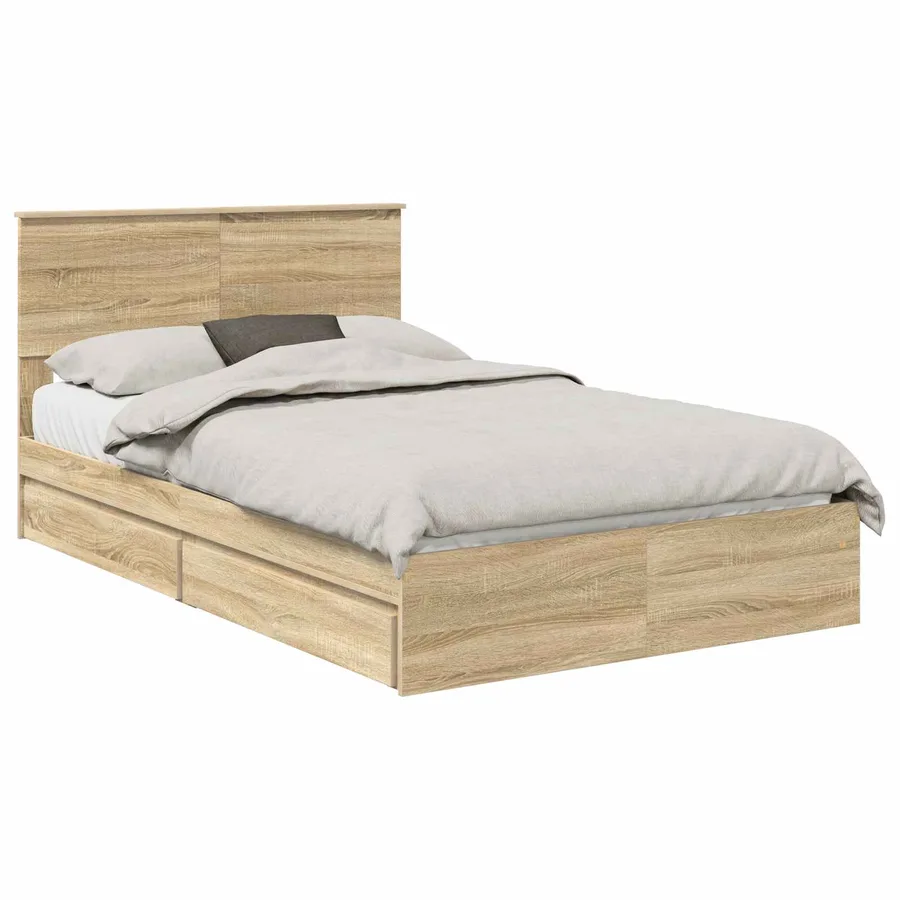 Lit de Rangement Chêne Sonoma 120 x 200 cm Bois d'ingénierie - 2